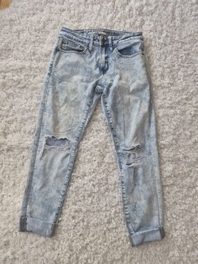 AE Slim Taper Jeans Distressed Acid Wash 28x30 Casual 360° Extreme Flex Y2K